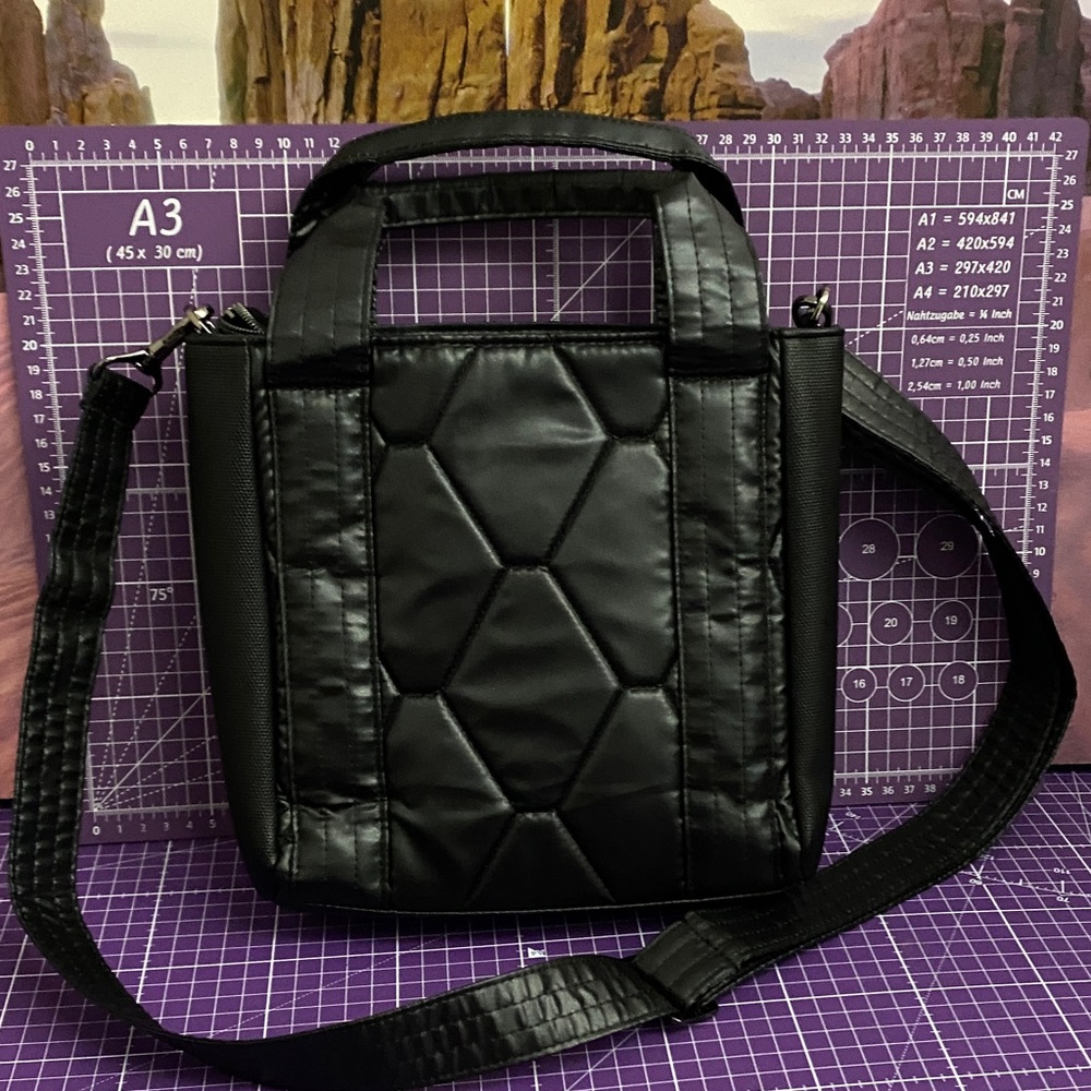 Lug Cadence Black Quilted Tote handles Cross body Bag.